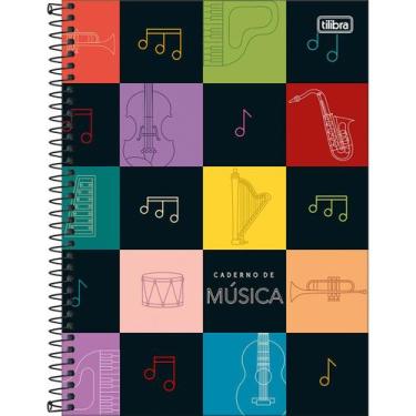 Imagem de Caderno de Música Grande Espiral Universitário Capa Dura 80 Folhas Til