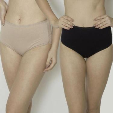 Imagem de Kit 2 Calcinhas Preto/Chocolate Morisco 203 Pós Parto - Cotton, EXGG, 