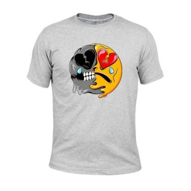 Imagem de Camiseta Algodão Tecido Macio Emoji Coração - Surprass, Cinza, G