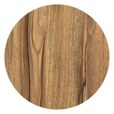 Imagem de Mesa de Jantar Cone 80 cm - Outros, Branco com Nogueira