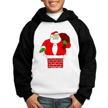 Imagem de Moletom Infantil Papai Noel Chaminé - Foca na Moda, Branco, Preto, 2