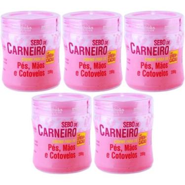 Imagem de 5 Creme Hidratante Pé Mãos Rachadura Sebo De Carneiro 200g - Rhenuks
