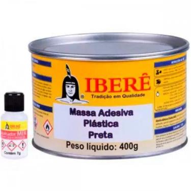 Imagem de Massa Plastica 400Gr Ibere Preta - Kit C/12 Unidades