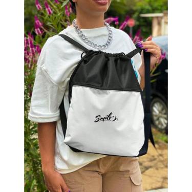 Imagem de Mochila Saco Nylon SMILE Academia Esportiva Gym Bag Fitness Unissex Co
