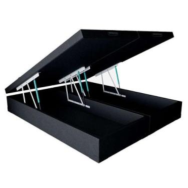 Imagem de Base para Cama Box Queen Martin Premium com Baú Sued (45x158x198) Pret