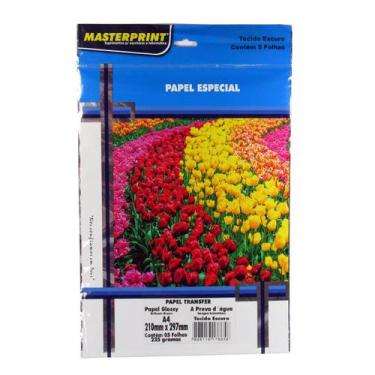 Imagem de Papel Transfer Tecido Escuro Masterprint A4 235 Gramas 5 folhas