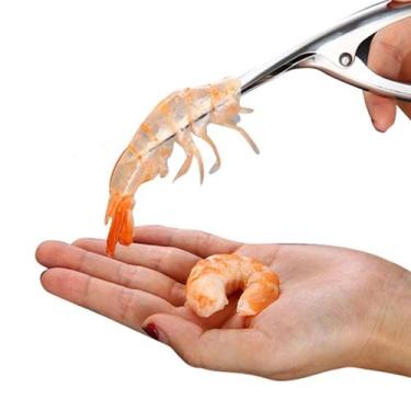 Imagem de Descascador Inox Limpador De Camarão Pinça Tira Casca Fácil - Center P