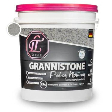 Imagem de Massa Para Efeito Pedras Naturais Grannistone 25 Kg - LT Shiner, Branc
