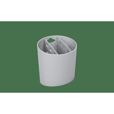 Imagem de Escorredor De Talheres Oval Coza Basic 13,8 x 10,5 x 14,4 cm Cinza Fri