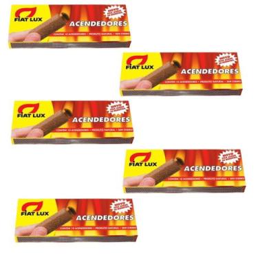 Imagem de 5x Acendedores Para Carvão E Lenha Fiat Lux Com 10 Unidades
