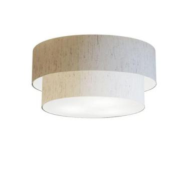 Imagem de Plafon Duplo Cilíndrico Vivare Md-3062 Cúpula em Tecido 45x40cm - Bivo