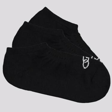 Imagem de Kit Meia Olympikus Tripack Cano Invisível Preta, 33-38