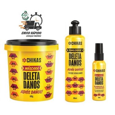 Imagem de Kit Máscara 450g Finalizador + Reparador Deleta Danos Chikas - Bio Ext