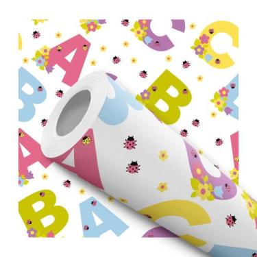 Imagem de Papel De Parede Adesivo Lavável Infantil ABC Colorido - DELIQUADROS, 1