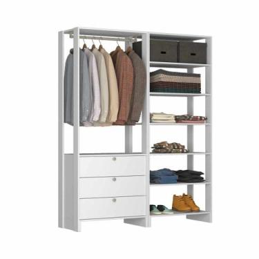Imagem de Closet com 1 Cabideiro, 3 Gavetas e 7 Nichos EY102-103 Linha Yes Emove