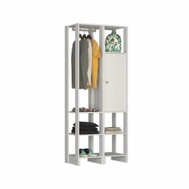 Imagem de Closet com 1 Cabideiro, 1 Porta com 2 prateleias e 6 nichos EY105-107 