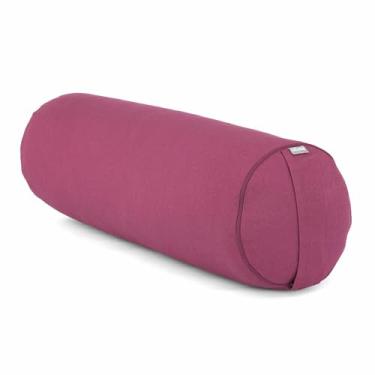 Imagem de YOGATERIA Bodhi Almofada Cilíndrica Bolster Eco |P/Meditação, Relaxamento e Yoga Restaurativa | Recheio de Kapok/fibra de paina e capa em algodão 65cm x 23cm (Ameixa)