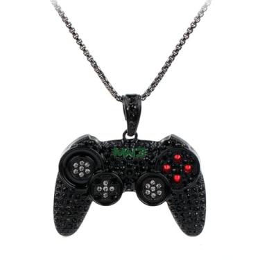 Imagem de CJIAYUJEW Colares com controle de jogo To My Son/Grandson, colares de consola de jogos de cristal colorido para mulheres, homens, punk, hip hop, amizade, colares, melhores amigos, one size, Liga de