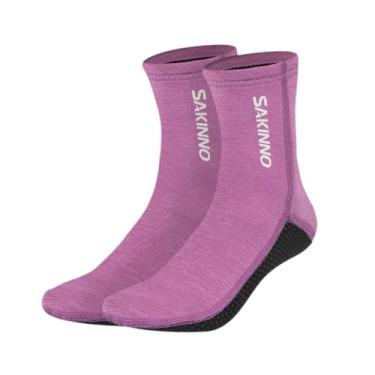 Imagem de Dynwave Meias de mergulho meias de sapato de água meias de neoprene macio e confortável wetsuits meias de barbatana de água para esportes aquáticos natação, Rosa Violeta, eu