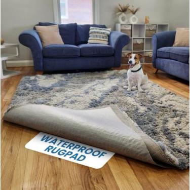 Imagem de RugPadPets Tapete à prova d'água, 1,5 x 2,4 m (3/20.3 cm de espessura) – Aderência antiderrapante para carpetes e pisos de madeira – lavável, não irrita animais de estimação, protege o chão de