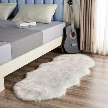 Imagem de Tapete de chão de cor sólida macia, tapete para sala de estar, cor sólida, grande, onda, tapete decorativo, tapete de área, branco, cinza, 60x120cm