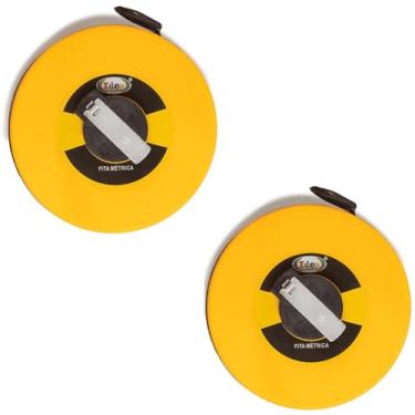 Imagem de Kit 2 Trena Fita Métrica 15 Metros Fibra de Vidro Profissional