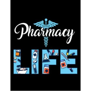 Imagem de Pharmacists Gift Design Life Pharmacy Tech Medical Student Print Notebook: French Bulldog Moms - 120 Blank Lined Pages, 8.5x11