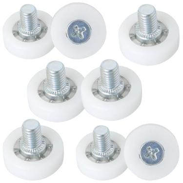 Imagem de JJHXSM 8 peças polia de gaveta pequena de nylon polia de plástico para móveis 19 mm/0,75 pol caixa registradora de dinheiro rolo de gaveta para armário porta deslizante armário de arquivo caixa