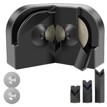 Imagem de Afiador de brocas multiuso, afiador de facas de impacto elétrico, polimento descartável de dupla face para todas as brocas, preto com 2 rodas