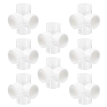 Imagem de HARFINGTON 8 peças de acessórios de tubo de PVC de 4 vias 1-7/20.3 cm conector de tubo de cotovelo de grau de construção de móveis acoplamento de tubo de 90 graus acessórios de cotovelo para esgoto