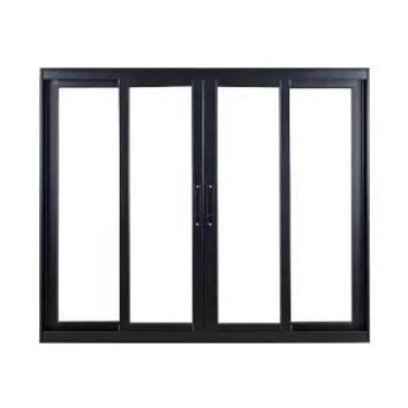 Imagem de Janela SEM GRADE 4 Folhas L25 - Prover Esquadrias, 100x120, Preto