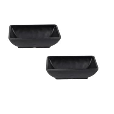 Imagem de 2 Molheira Porta Shoyu Oriental em Melamina Preto 50ml