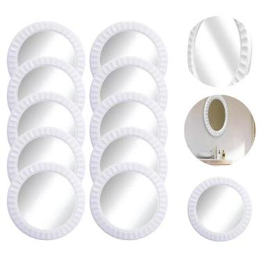 Imagem de 10 Espelhos Decoração Redondo Com Moldura Plástico 26,5cm - Fx