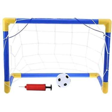 Imagem de Kit 01 Mini Trave De Futebol + Bola + Bomba De Encher Golzinho Infanti