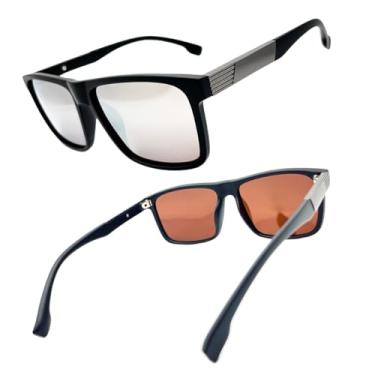 Imagem de Óculos de Sol Joachim Masculino, Esportivo, Polarizado, Retangular, UV400, Ideal para Pesca e Condução (Cor 9)
