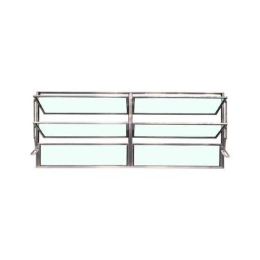 Imagem de Vitro Basculante 60 x 200 Alumínio Brilhante 2 Seções Linha Esmeralda 