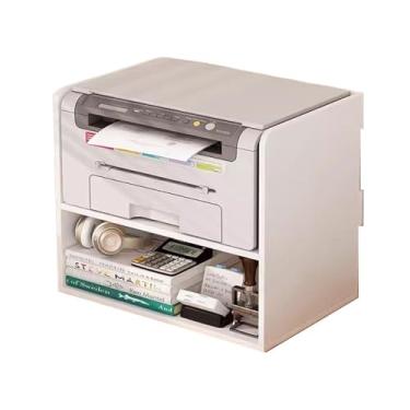 Imagem de LICONG-2020 Suporte de impressora prateleira de armazenamento dupla estante pequena multinível prateleiras de impressora de mesa copiadora de escritório suporte de prateleira elevada para impressora