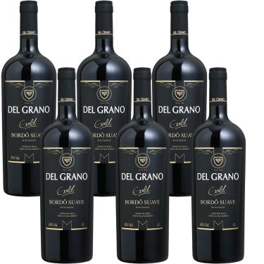 Imagem de Cx 6 Vinho Del Grano Bordô Suave 1 litro