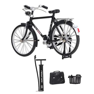 Imagem de Brinquedo Modelo de Bicicleta de Liga Em Escala 1:10 Akozon - Bicicleta de Simulação Em Miniatura Vintage para Coleção Com Inflador e Pasta (#11)