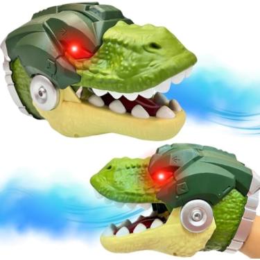 Imagem de Fantoche de Dinossauro que Solta Fumaça e Som, Cabeça de Dinossauro, Brinquedo Interativo Diversão Sem Fim