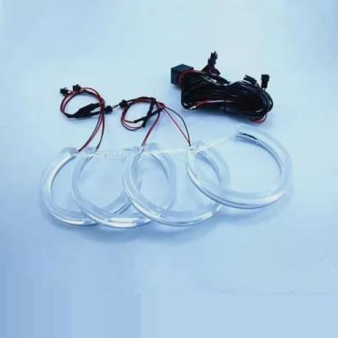 Imagem de DTM LED Angel Eyes para BMW E46/E39/E36/E38 Halogênio Xenon Farol Cristal Switchback Halo Lights Acessórios Tuning DIY (apenas 131 mm)