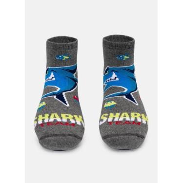 Imagem de Meia Soquete Cano Médio com Sola Emborrachada Tubarão Gamer - Puket, 3