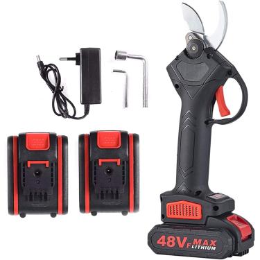 Imagem de Tesouras de poda elétricas, podador de galhos de árvores sem fio de 30 mm com 2 baterias recarregáveis, tesouras de jardinagem Tesoura de podar arbustos de árvores frutíferas de jardim de 21