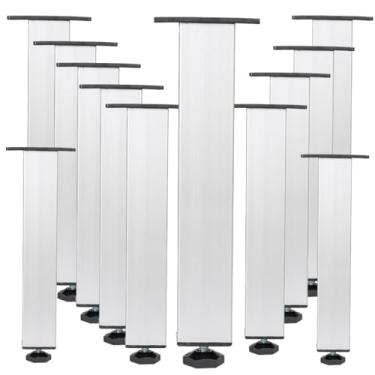 Imagem de Kit 12 Pé Alumínio 20cm Fosco Cozinha Móveis 40x40 Regulável