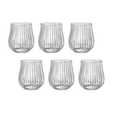 Imagem de Copo Baixo de Cristal Bohemia Para Whisky 350 ml Tulipa Optic 6 Peças 