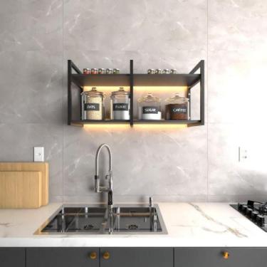 Imagem de Prateleira estante estilo Industrial Cozinha prateleira de parede Prat