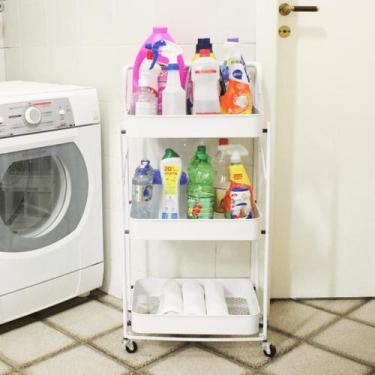 Imagem de Carrinho Multiuso com 3 prateleiras ( Fruteira / Organizador ) com rod