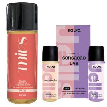 Imagem de Óleo de massagem Tantra MIVS e Gel beijável Sensorial Uva KIT
