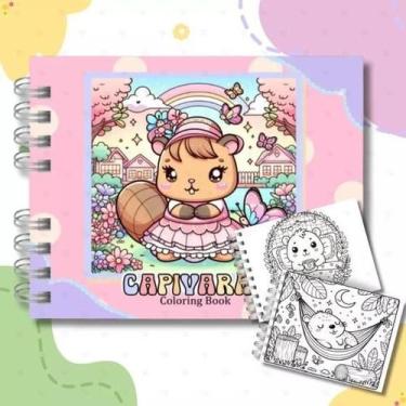 Imagem de Livro de Colorir Estilo Bobbie Goods CAPIVARA Capa Dura Holográfica 50