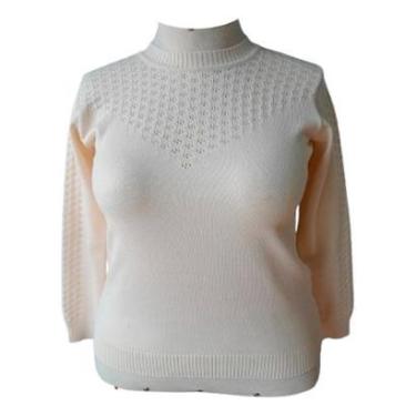 Imagem de Suéter Feminino Plus Size Tricot Modal Premium Inverno Linda-Feminino